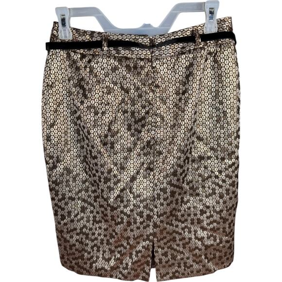 Worthington Gold Metallic Sequin Pencil Skirt with Belt Women’s Size 8‎ - Picture 8 of 10